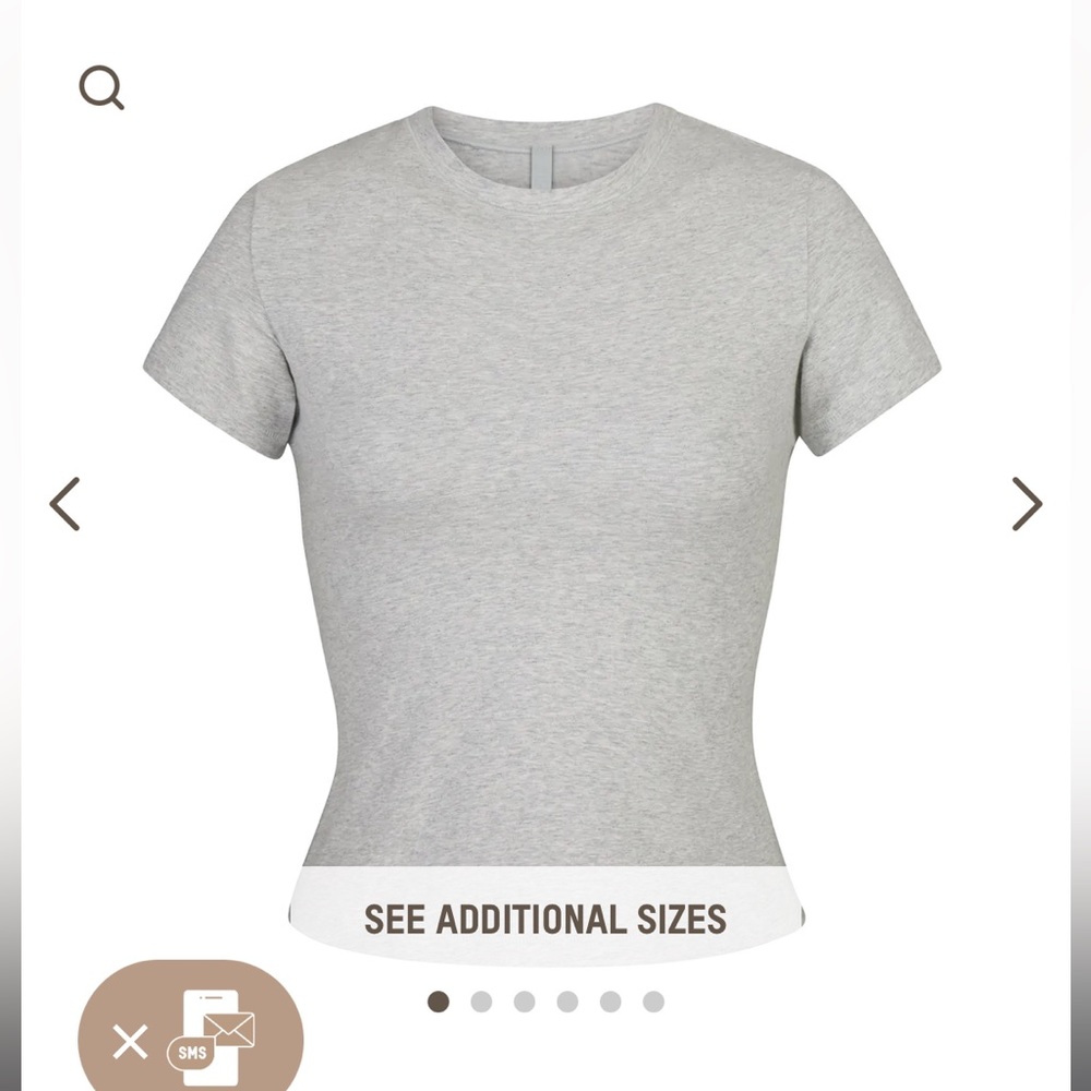 Skims Cotton Jersey Tee Shirt Light Heather Gray